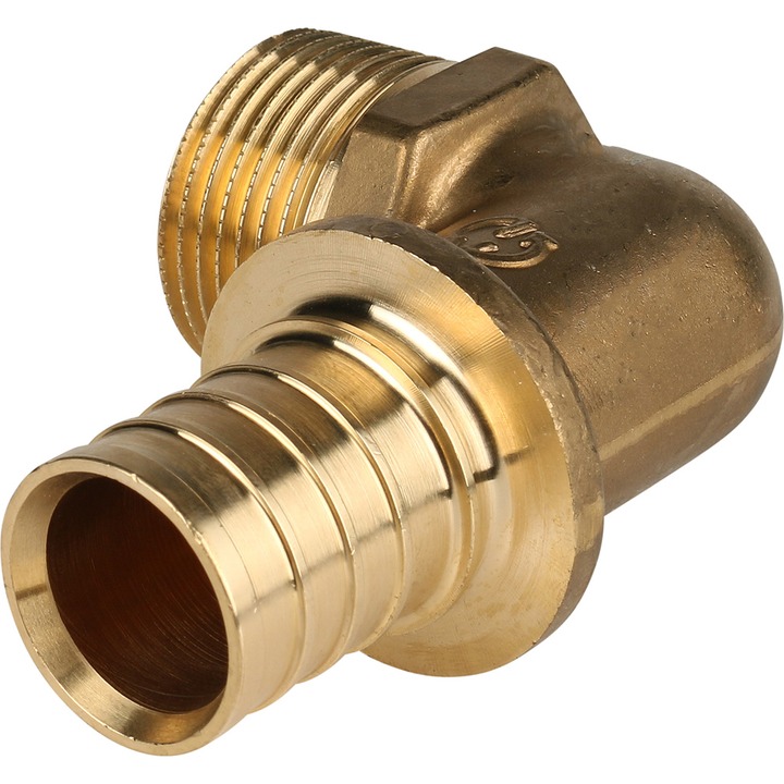 STOUT Угольник-переходник с наружной резьбой 32xR 1" для труб из сшитого полиэтилена аксиальный SFA-0020-000032