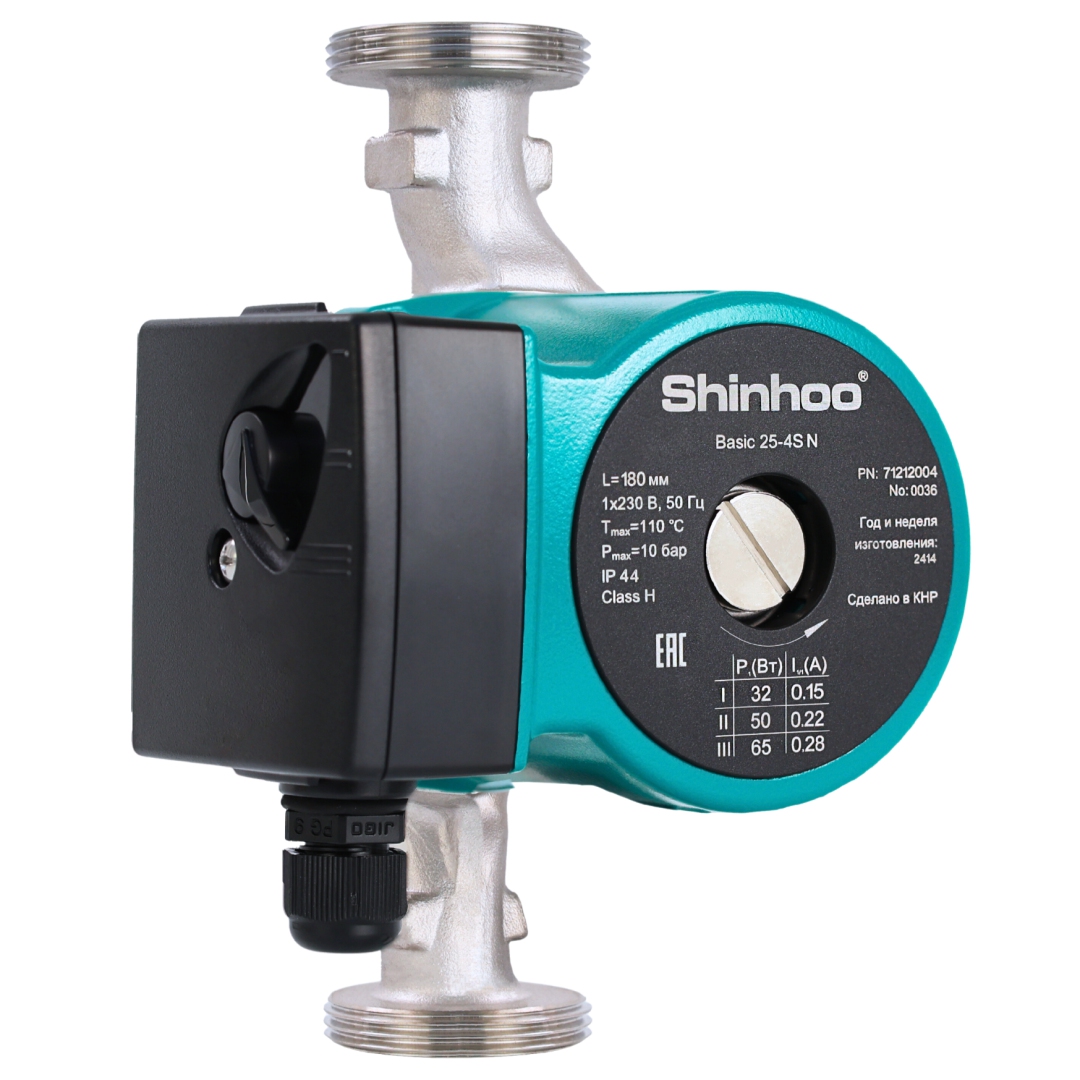 Насос циркуляционный с мокрым ротором BASIC 15-4S N PN10 1х230В/50 Гц Shinhoo 71212001 215-3980