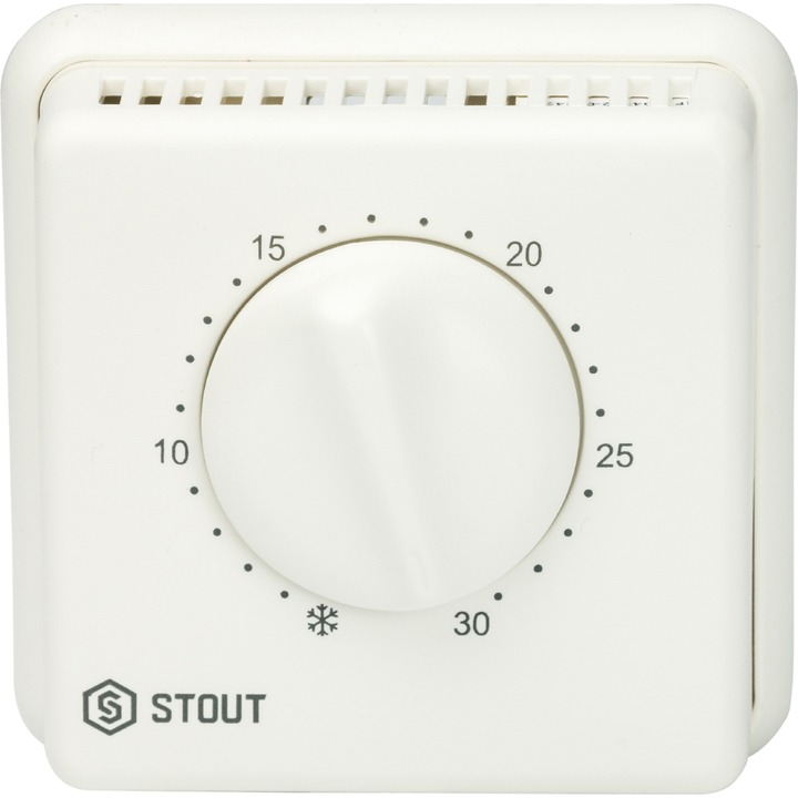 STOUT STE-0001 Комнатный проводной термостат TI-N с переключателем зима-лето и светодиодом STE-0002-000004