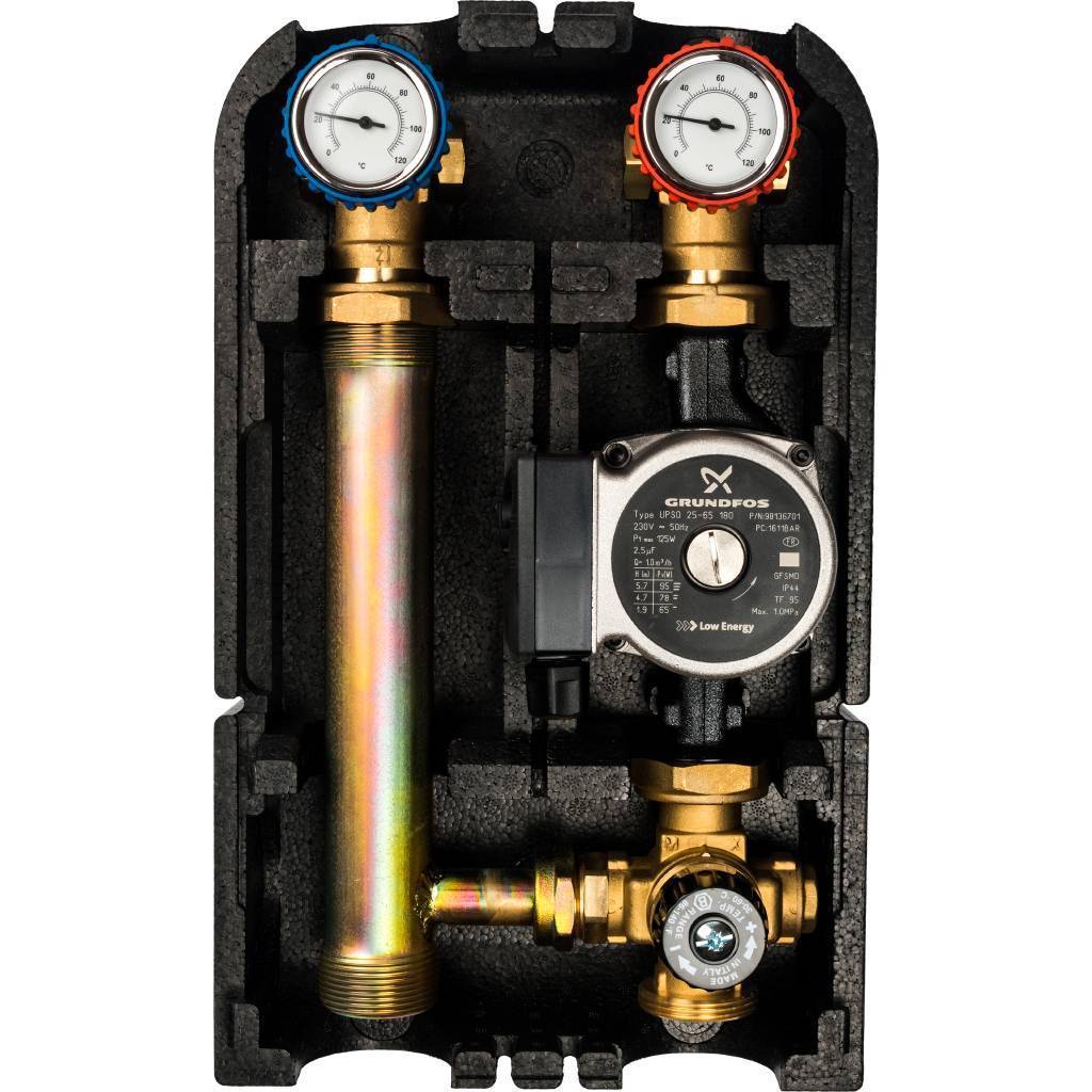STOUT SDG-0002 Насосная группа со смесителем 1"с насосом Grundfos UPSO 25-65 SDG-0002-002502