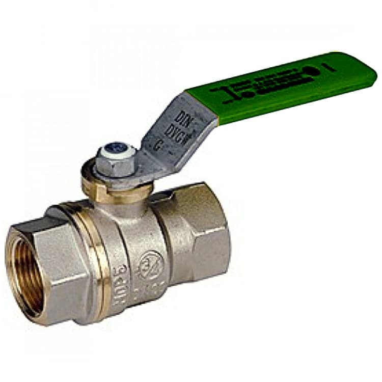 Кран шаровой латунь никель R950W Ду 32 Ру35 ВР полнопроходной рычаг Giacomini R950WX006 Ду 32 мм