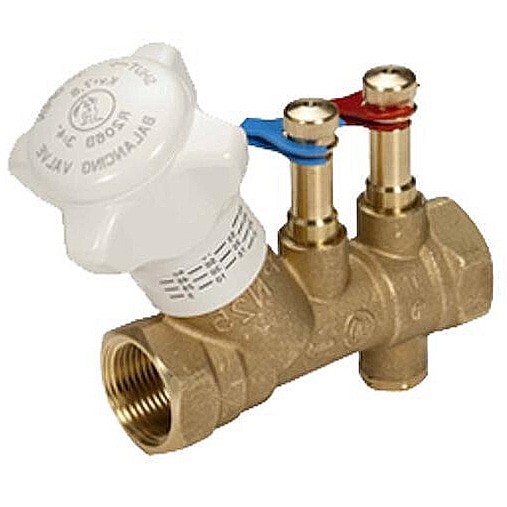 Клапан балансировочный ручной латунь R206B Ду 25 Ру25 ВР Kvs=7м3/ч с измерительными ниппелями Giacomini R206BY005 022-2048 Ду 25 мм