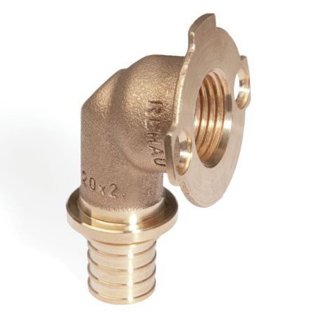 Водорозетка для PE-X бронза Дн 16х1/2" ВР с фланцем RAUTITAN RX Rehau 13661261001 Ду 16 мм