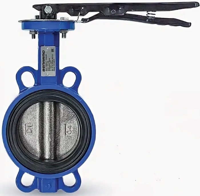 Затвор дисковый поворотный чугун VP4458-02EP Ду 80 Ру25 межфл с рукояткой диск чугун манжета EPDM Tecofi VP4458-02EP0080 Ду 80 мм