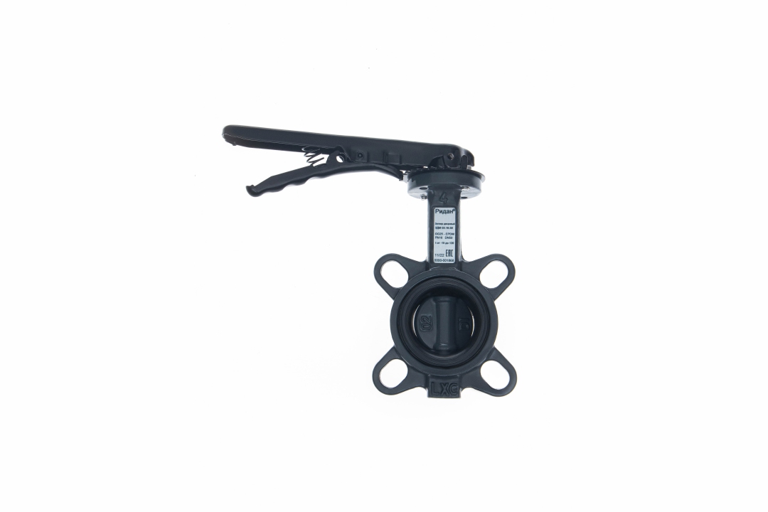 Ридан 082X4407R — Затвор дисковый поворотный ЗДМ 03.16.200, PN16, DN200, корпус GG25, диск — чугун GGG40, уплотнение EPDM, управление — рукоятка Ду 200 мм