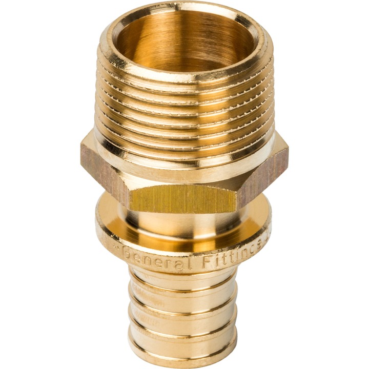 STOUT Переходник с наружной резьбой 20xR 3/4" для труб из сшитого полиэтилена аксиальный SFA-0020-000020