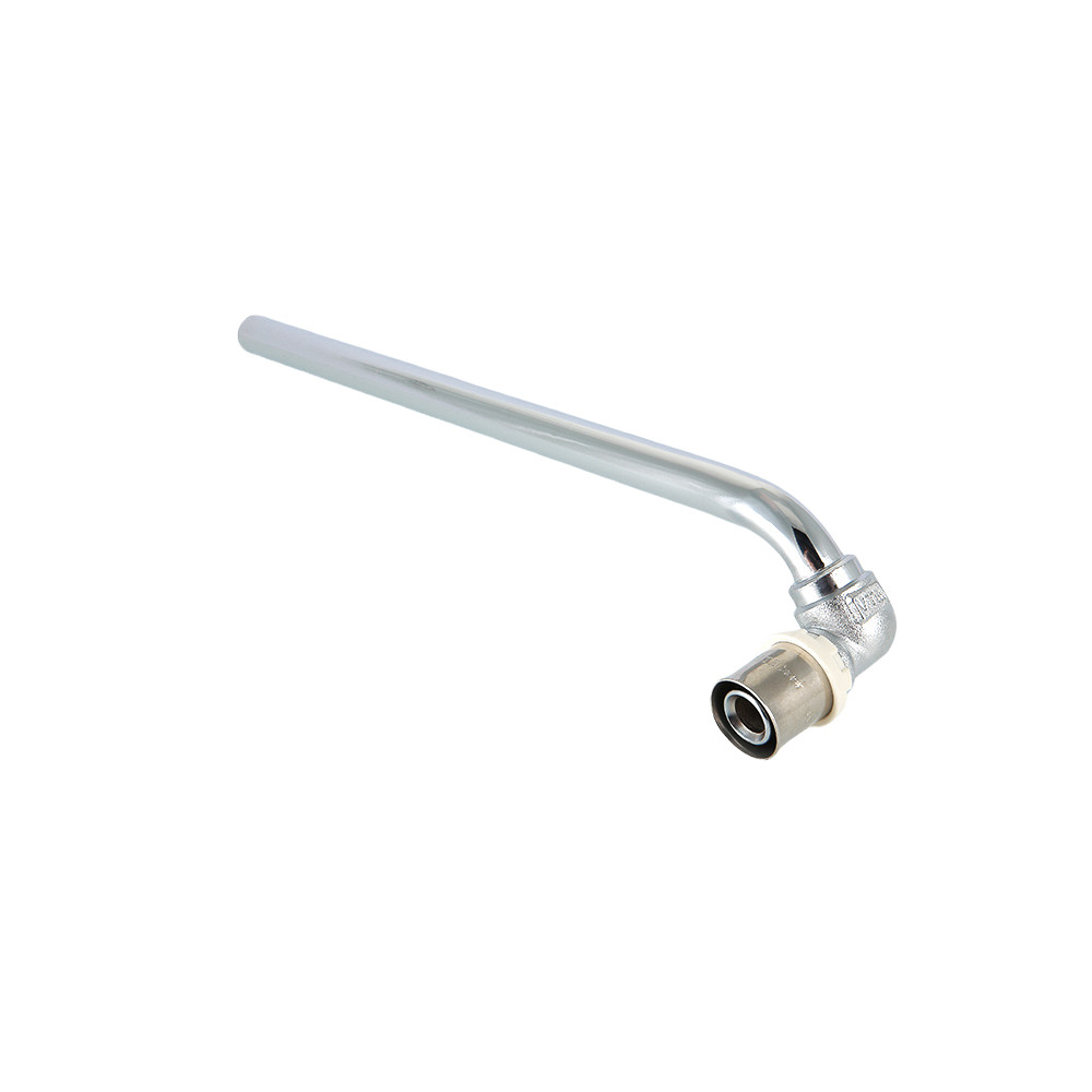 Пресс-фитинг – угольник с хромированной трубкой VALTEC VTm.281.RN.002015