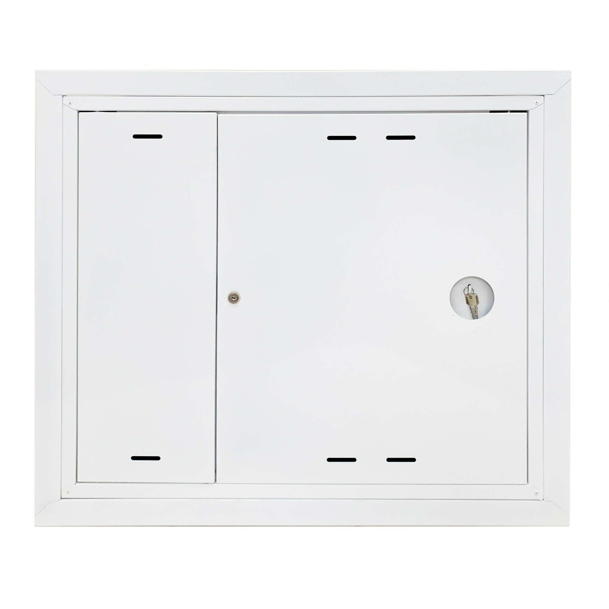 Шкаф пожарный встроенный закрытый ШПК 315 ВЗБ универсальный с замком 730х820х230 белый ФАЭКС 016-1487