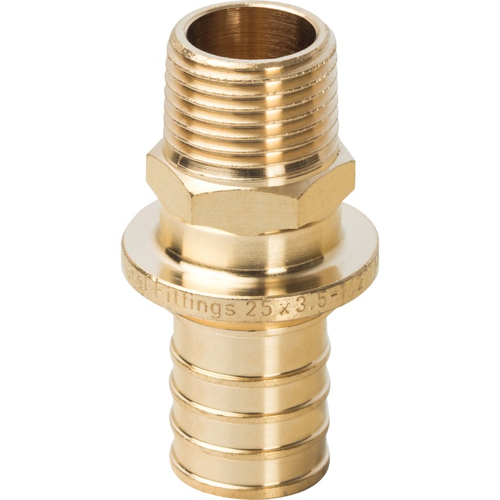 STOUT Переходник с наружной резьбой 25xR 1/2" для труб из сшитого полиэтилена аксиальный SFA-0031-000025