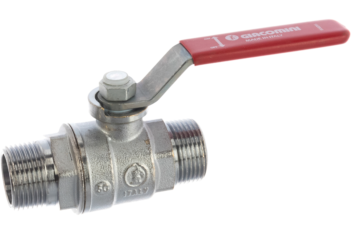 Кран шаровой латунь хром R253DL Ду 32 Ру35 НР рычаг Giacomini R253LX006 Ду 32 мм