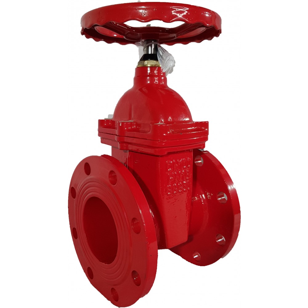 Задвижка чугун VOC4241R аналог МЗВГ обрезиненный клин Ду 125 Ру16 до +110 фл красная Tecofi VOC4241R-00EP0125 Ду 125 мм