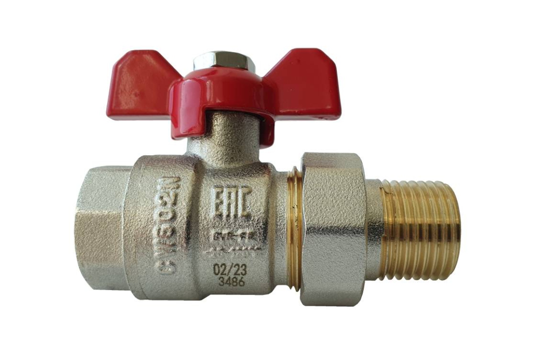 Ридан 065B8305RG — BVR-FR кран шаровой ГОСТ Р 59553 с накидной гайкой и ниппелем, DN25; PN40 Ду 25 (ГОСТ 28338) мм