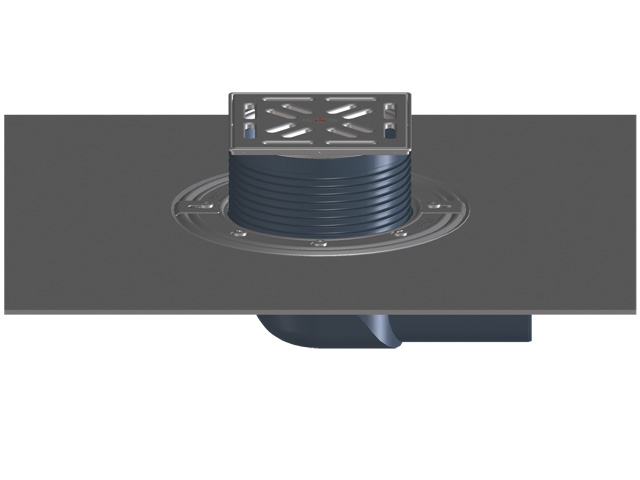 HL 5100TH Трап для балконов и террас с полимербитумным полотном, с горизонтальным выпуском DN75 Ду DN75 мм