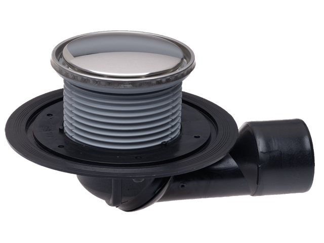 HL 80R Трап для балконов с круглой решёткой Ду DN50/75 мм