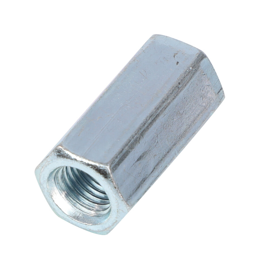 Гайка удлиненная стальная оц М6х17 к.п. 5 шестигранная DIN 6334 .. 013-5025