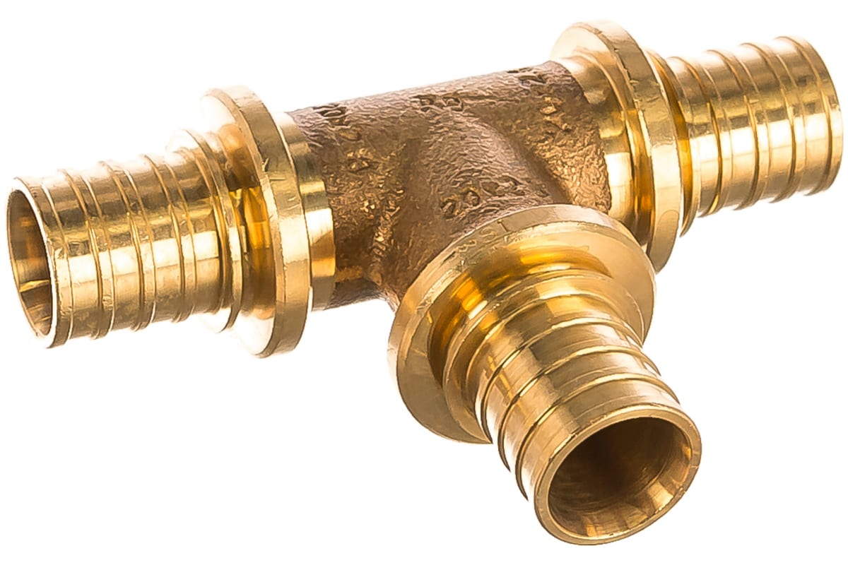 Тройник переходной для PE-X латунь оцинкованная Дн 20х17х20 RAUTHERM S Rehau 12588671002 Ду 20 мм