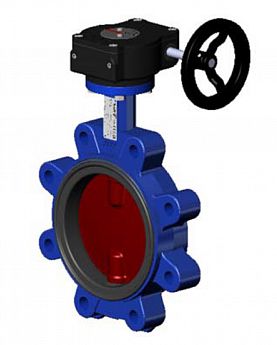 Затвор дисковый поворотный чугун VPI4648-02EP Ду 200 Ру16 с резьб проушинами с рукояткой диск чугун манжета EPDM Tecofi VPI4648-02EP0200 Ду 200 мм