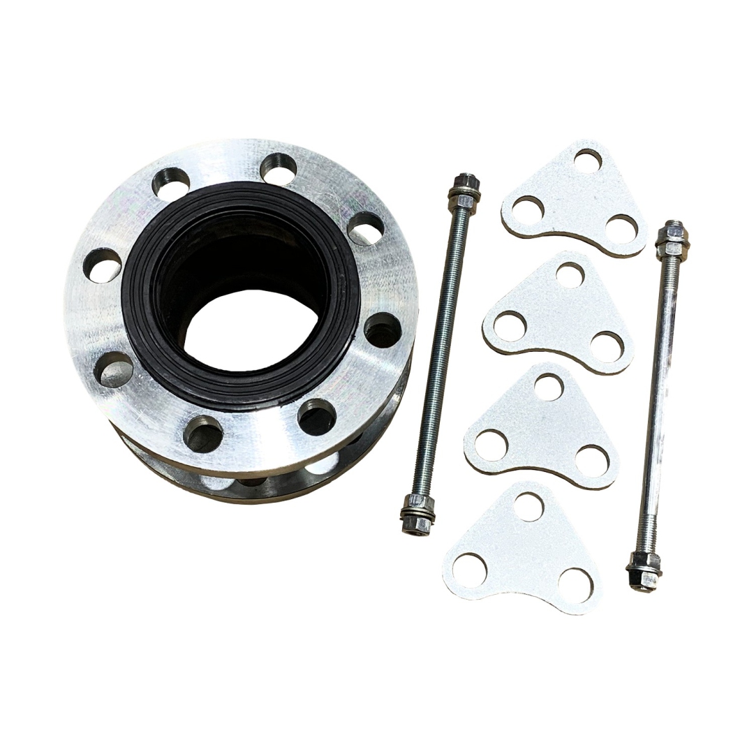 Компенсатор резиновый антивибрационный EPDM DI7251 Ду 80 Ру25 фл L=135мм Tecofi DI7251N-0080 сжатие/растяжение 15/8 мм в комплекте с ограничителями хода 033-4105