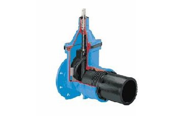 Задвижка клиновая, фланец - ПЭ патрубок Ду 50 - 200 мм