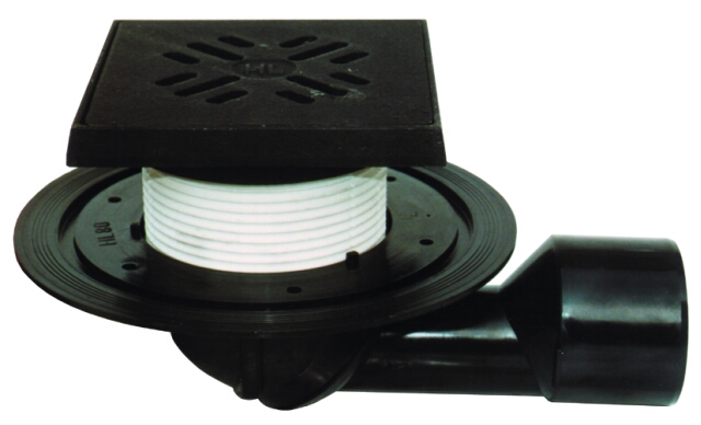 HL 81G Трап для балконов и террас с чугунной решеткой и чугунным подрамником Ду DN50/75 мм