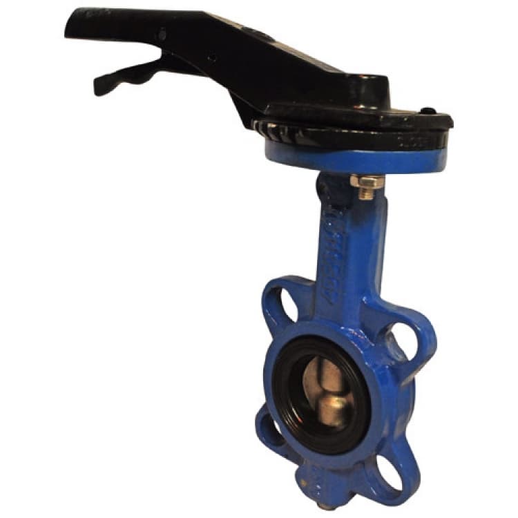 Затвор дисковый поворотный чугун VPI4449-02NI Ду 100 Ру16 межфл с рукояткой диск нерж манжета Nitril Tecofi VPI4449-02NI0100 Ду 100 мм