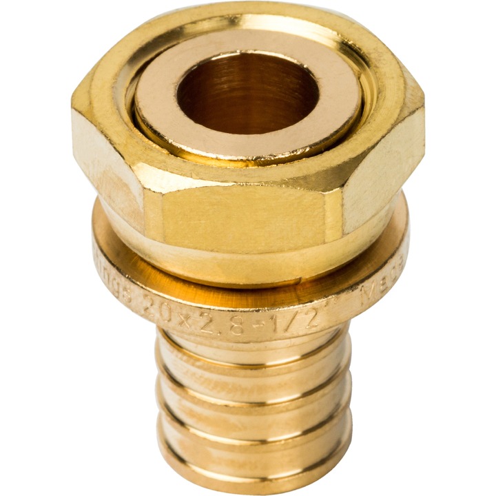 STOUT Переходник с накидной гайкой 20xG 1/2" для труб из сшитого полиэтилена аксиальный SFA-0020-000020