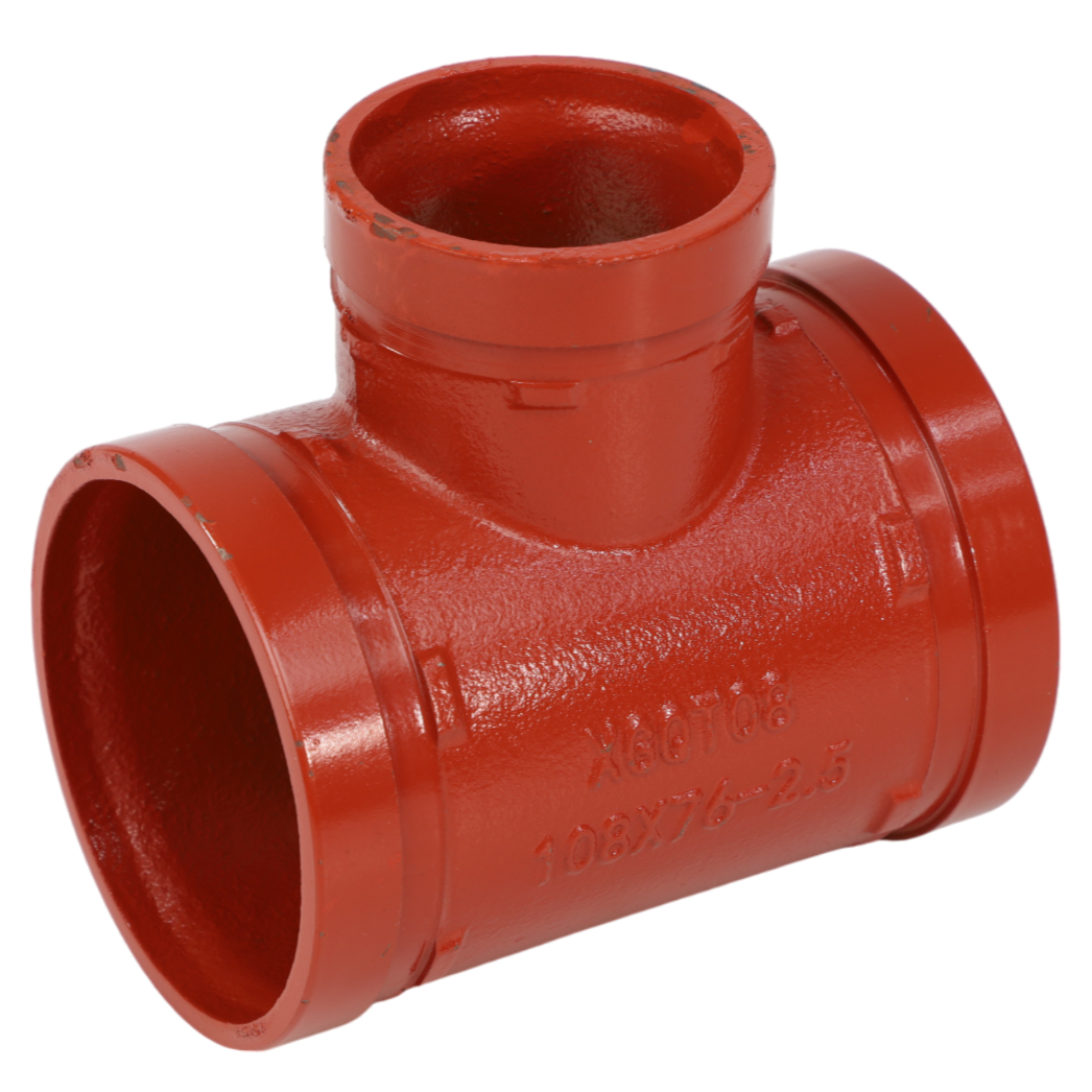 Тройник переходной под муфту грувлок ковкий чугун XGQT08 Ду80х50 (Дн89х60) Ру25 JIANZHI 016-3971 Ду Ду80х50 (Дн89х60) мм