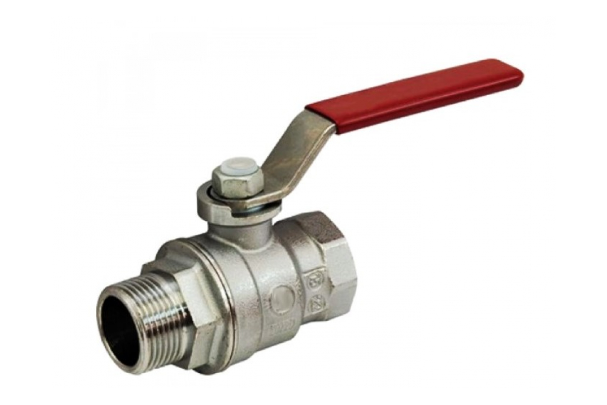 Кран шаровой латунь хром R854L Ду 15 Ру35 ВР/НР полнопроходной рычаг Giacomini R854LX023 Ду 15 мм