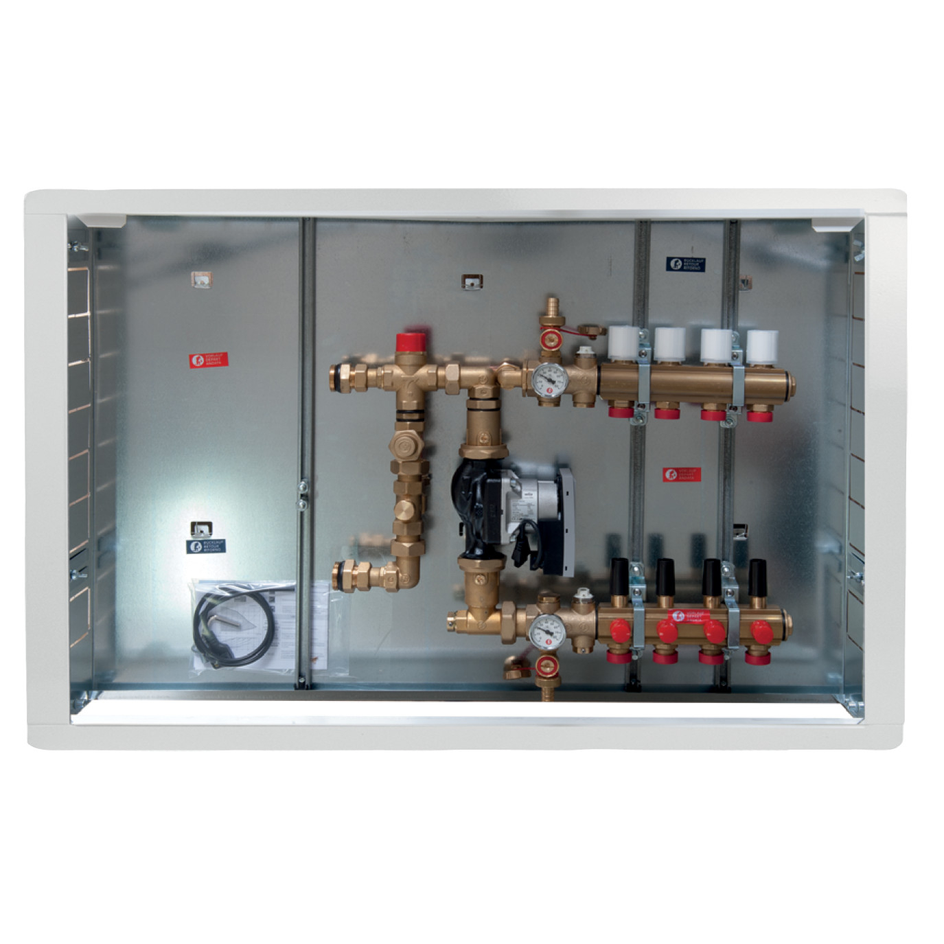 Группа коллекторная латунь 1" ВР/ВР 11 вых НР под адаптер с седлом 18мм с насосно-смесительным узлом R559N Giacomini R559NY011 040-5166 Ду 1"х18 мм