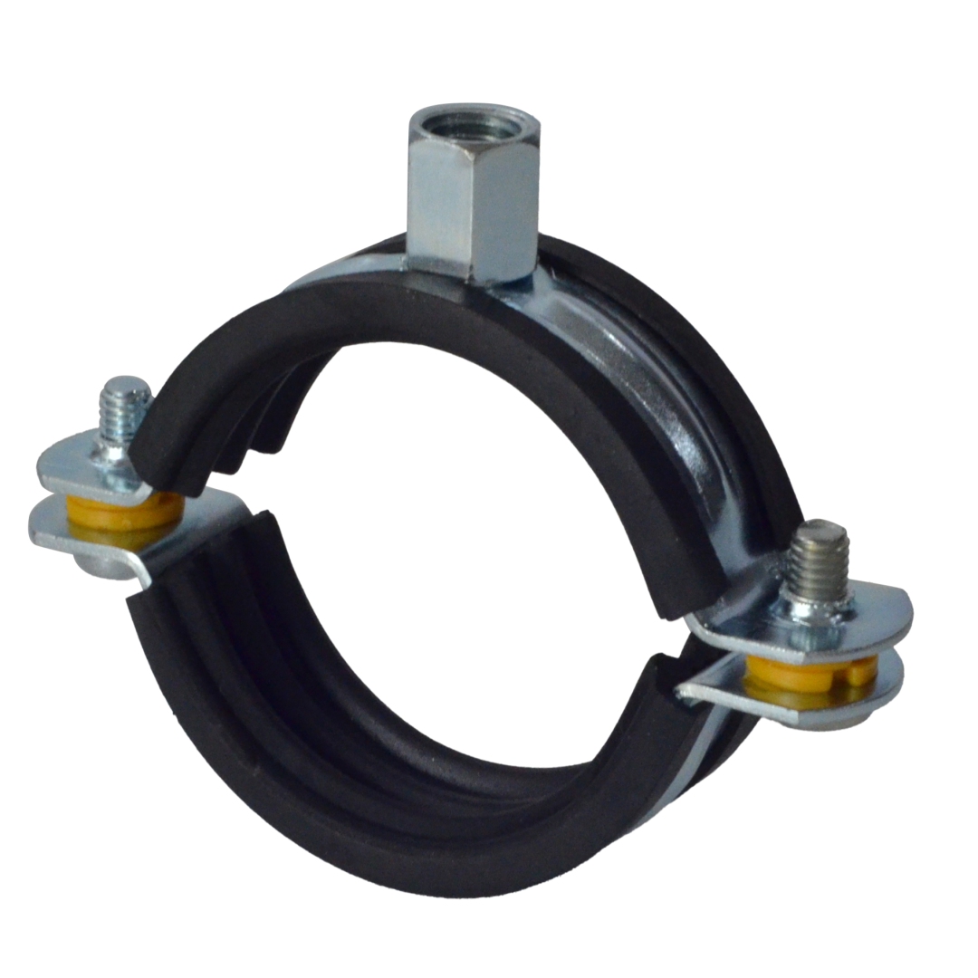 Хомут опорный сталь оц с резиновой прокладкой Дн 50 М8 Rehau 11205341001 013-2629 Ду Дн 50 мм