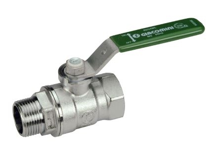 Кран шаровой латунь хром R254WL Ду 32 Ру35 ВР/НР рычаг Giacomini R254WX056 Ду 32 мм