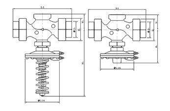 Регулятор дифференциального давления RD122D с резьбовым и привар. присоед. DN 40