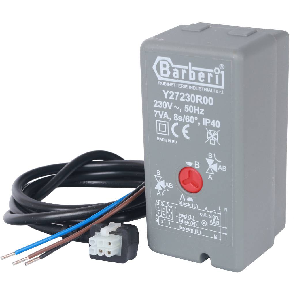 STOUT Сервопривод для 3-ходовых зональных клапанов, 230V, время движения 8 сек., 1м. SVM-0071-230008