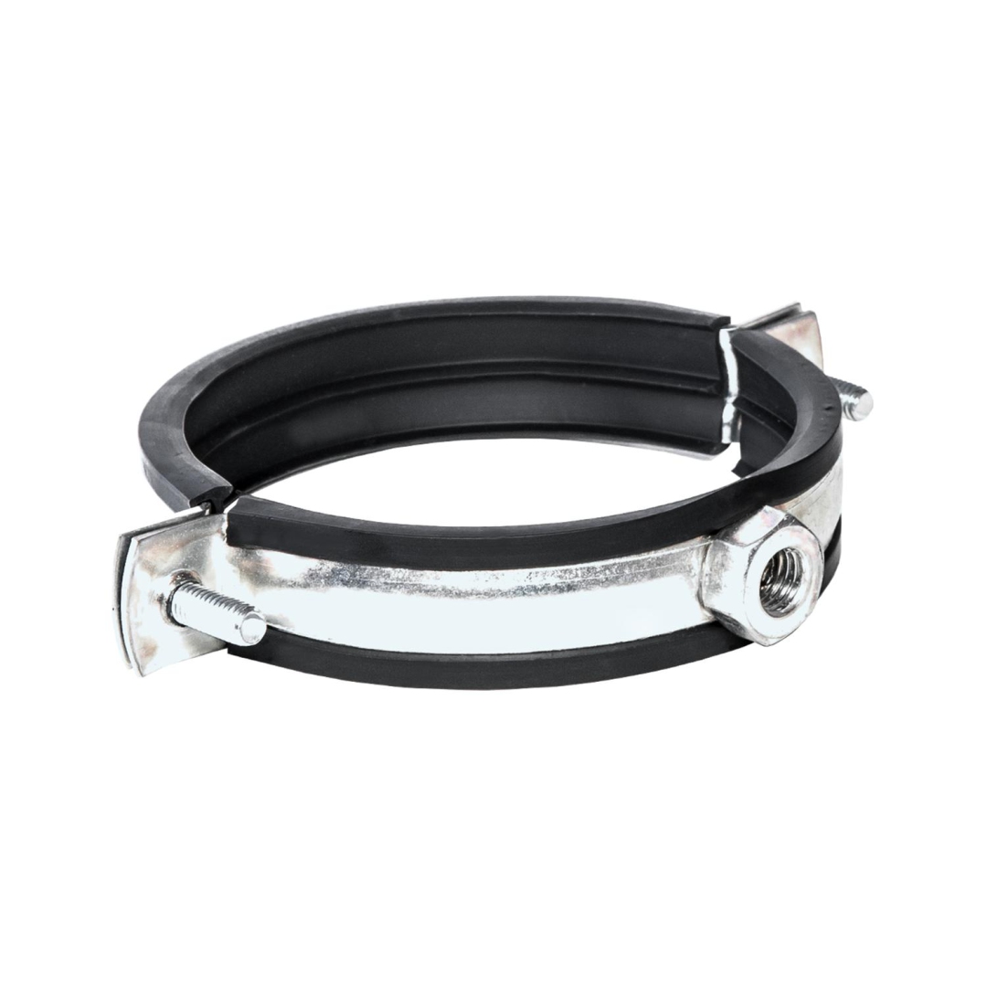 Хомут крепежный сталь оц с резиновой прокладкой Дн 87-90 (3") ±2мм М10 б/к . 013-3192