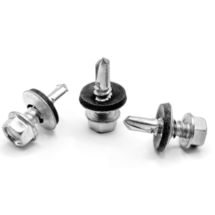 Саморез кровельный с шестигранной головкой 4,8х70 оц с шайбой и прокладкой (упаковка 100шт) 013-4564