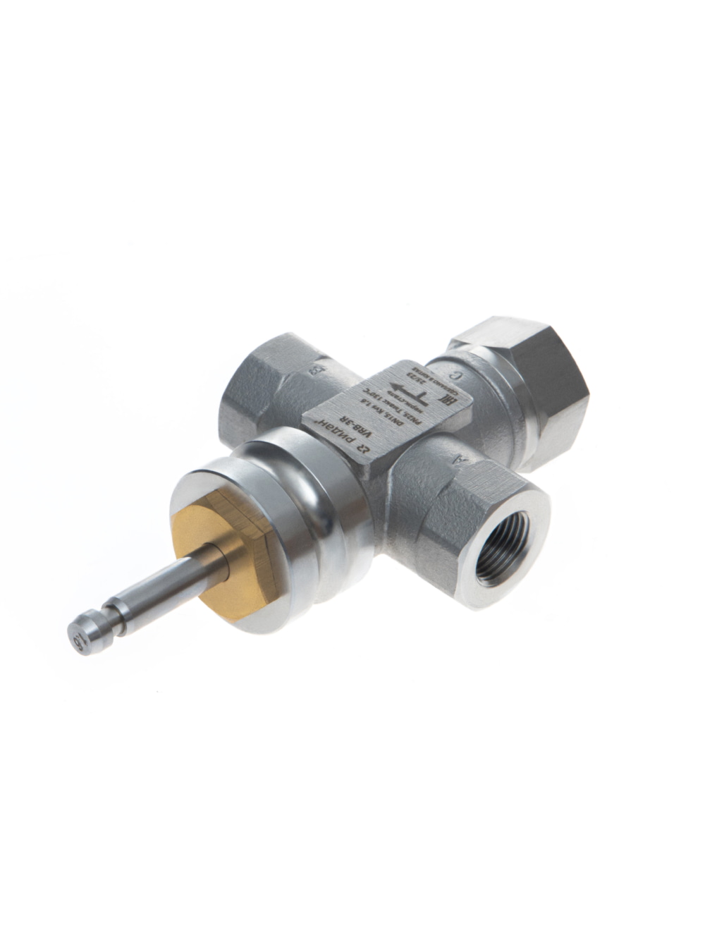 Ридан 065Z0213R — Клапан регулирующий с внутренней резьбой VRB-3R PN25, DN15, Kvs 1,6 м³/ч, трехходовой, седельный, внутренняя резьба, нержавеющая сталь Ду 15 мм