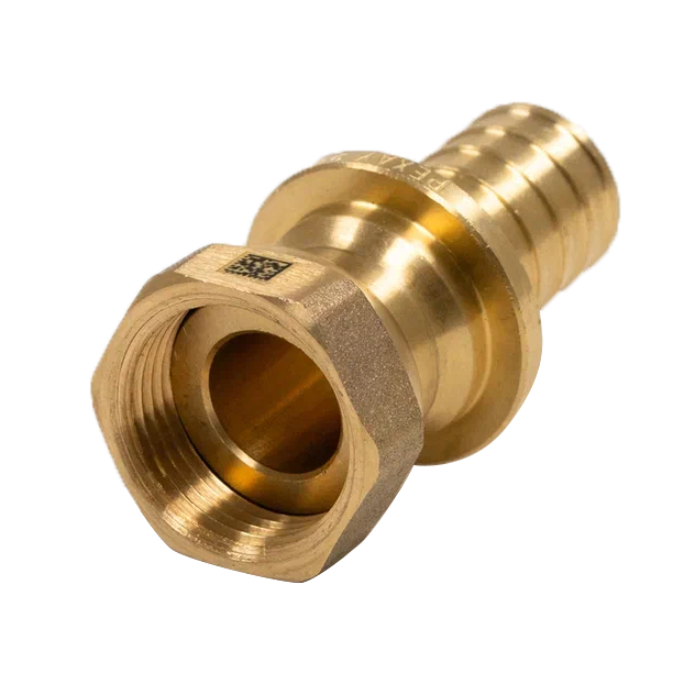 Соединитель для PE-X труб аксиальный латунь Дн 25х3/4" с накидной гайкой MX Рехау 11097131001 129-9575 Ду 25 мм