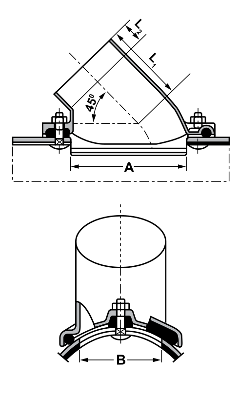 Прочистные отводы с шаблонами для создания отверстий S-BML DN 250-300 х 150 97251 Ду 250-300/150 мм
