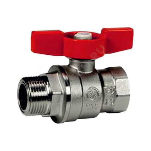 Кран шаровой латунь хром R854 Ду 25 Ру28 ВР/НР полнопроходной бабочка Giacomini R854X025 Ду 25 мм