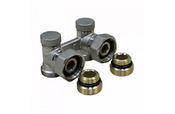 ALT-T Двойной узел для нижнего подключения радиатора угловой для двухтрубной системы 1/2"х3/4" 