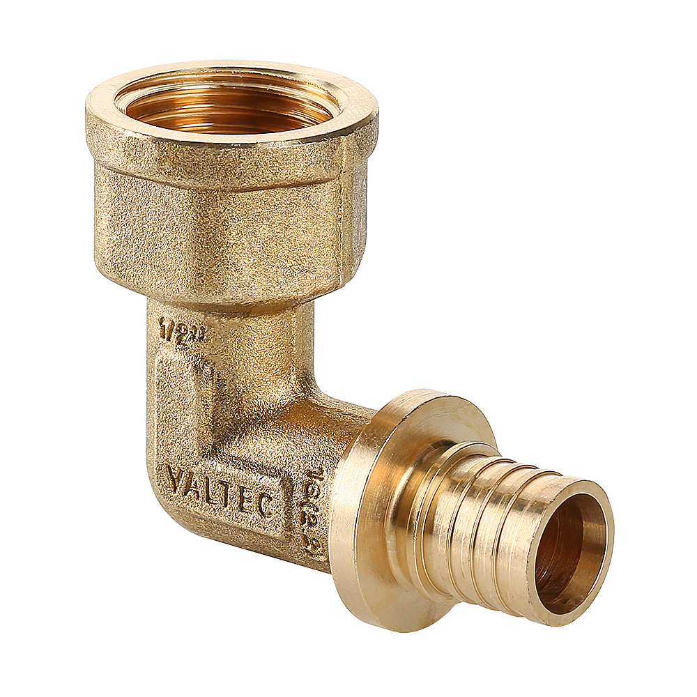 Фитинг аксиальный универсальный – угольник надвижной с переходом на внутреннюю резьбу VALTEC VTm.452.BG.002004