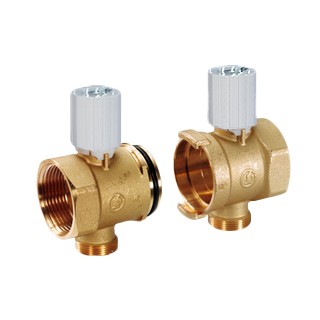 Элемент коллектора модульный латунь DN 32 1" байонетное соединение/ВР на 1 вых 3/4" НР под евроконус с термостатическим клапаном R53VT Giacomini R53VTY106 040-2921