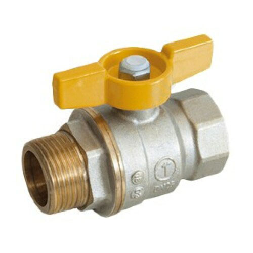 Кран шаровой латунь никель газ R734G Ду 10 ВР/НР полнопроходной бабочка Giacomini R734GAX002 Ду 10 мм