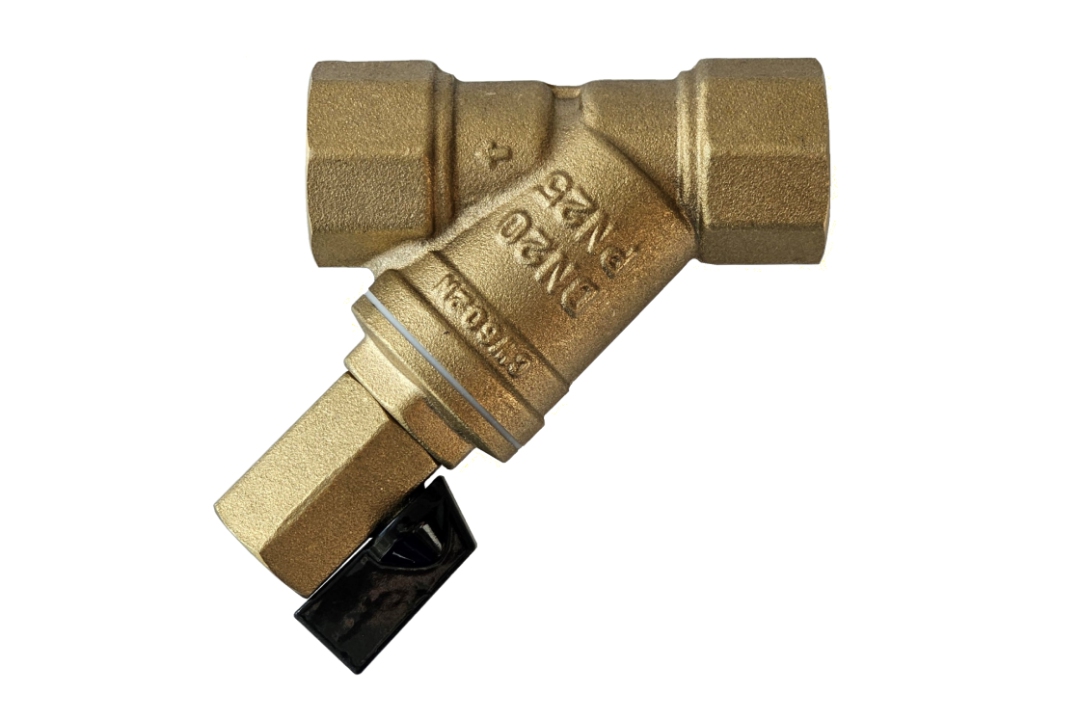 Ридан FVR-DR 065B8346R — Фильтр сетчатый со сливным краном DN50, PN25, Т от -20 °С...130 °С; материал корпуса латунь CW602N Ду 50 мм