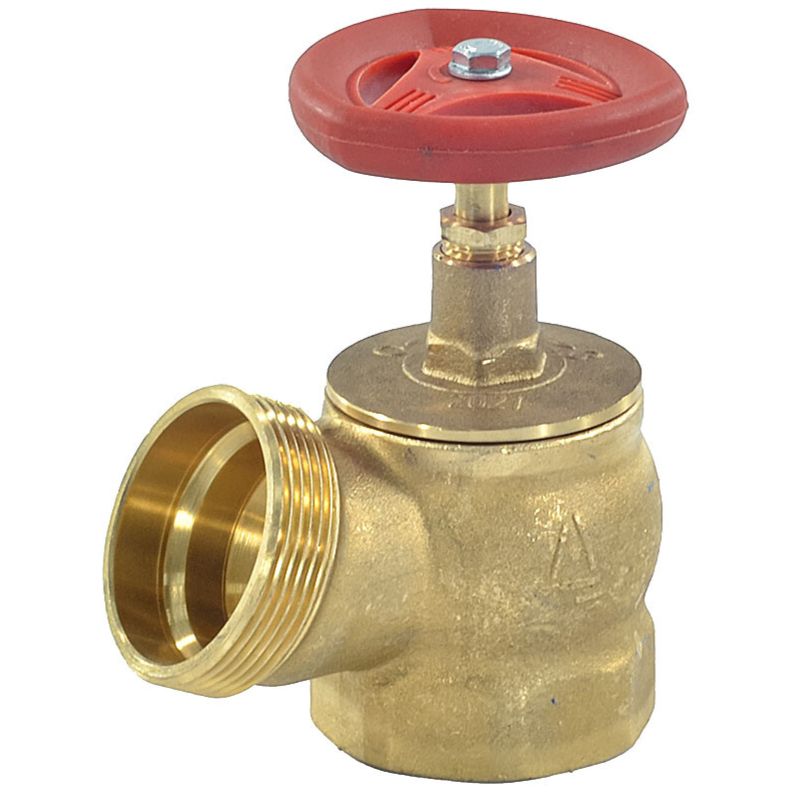 Клапан пожарный латунь угловой 125 гр КПЛ 65-1 Ду 65 1,6 МПа муфта-цапка Апогей 110005 016-0235 Ду 65 мм