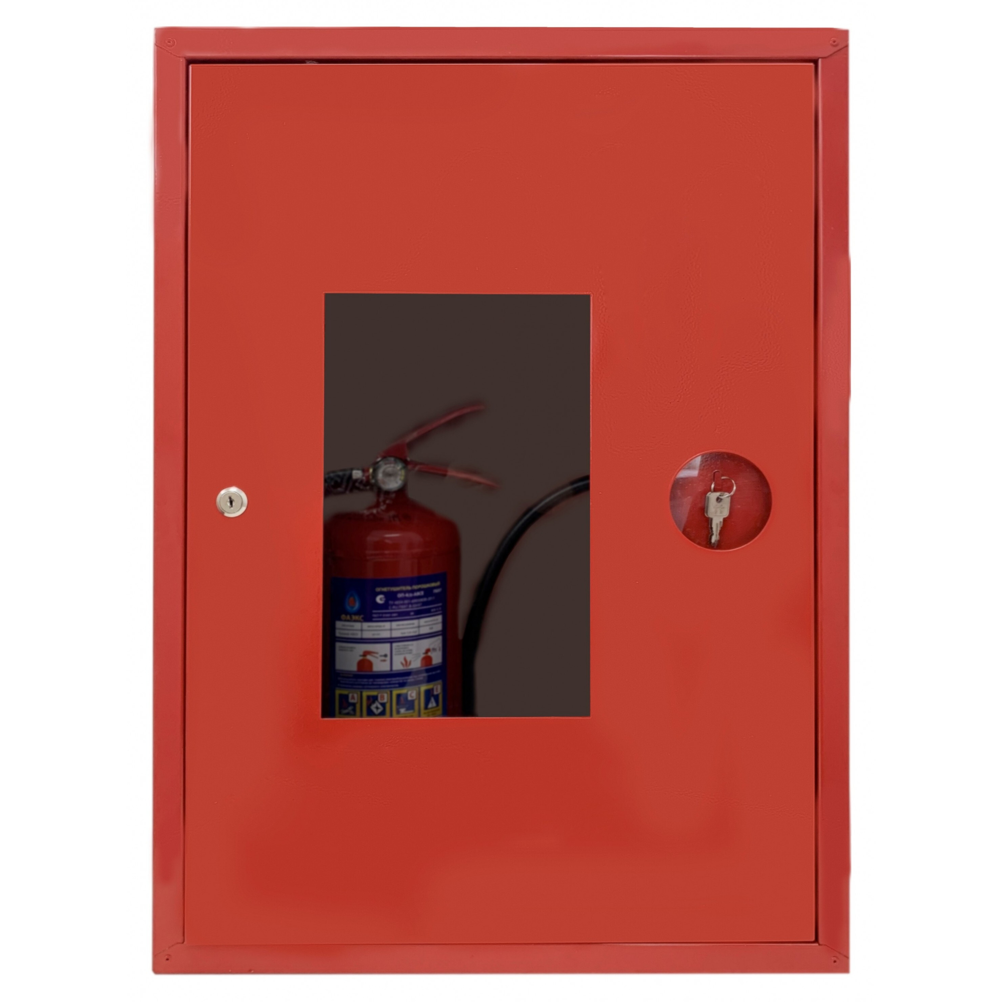 Шкаф пожарный навесной открытый ШПО 113 НОК универсальный с замком 725х500х230 красный ФАЭКС 016-1523