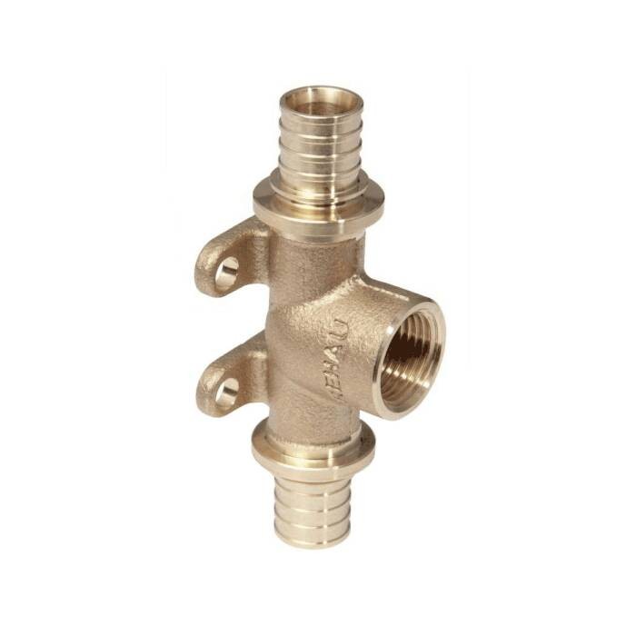 Тройник для PE-X бронза Дн 20х1/2"х20 ВР с креплением RAUTITAN RX+ Rehau 14562941001 Ду 20 мм