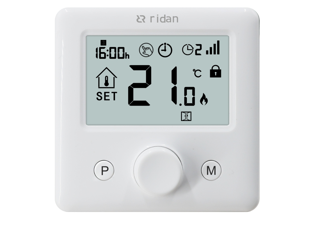 Ридан 087N6474R — Беспроводной электронный комнатный термостат RT2000RF + RX1, белый