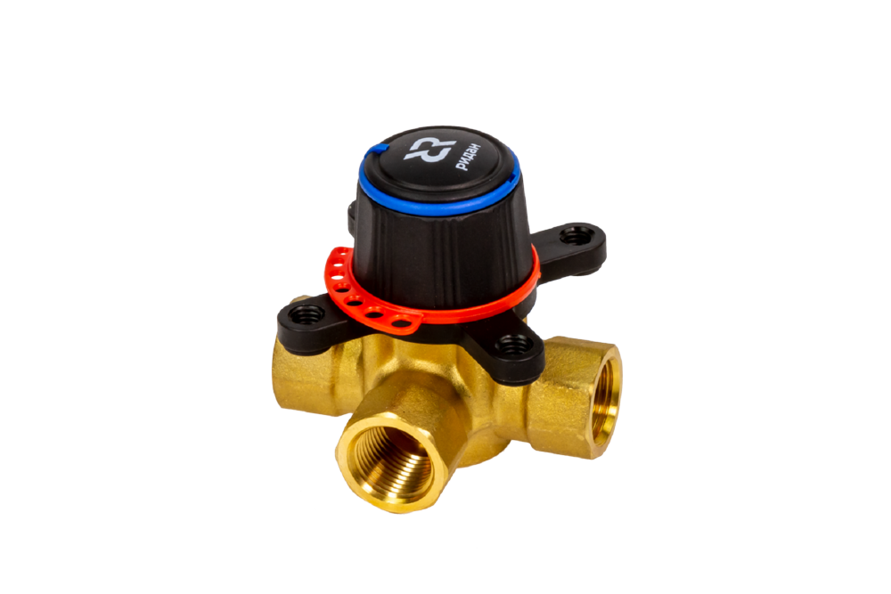 Ридан 065Z0402R — Клапан регулирующий поворотный Ридан HRB-3R, PN10, DN15, Kvs 1,6, Tmax 110 °C, Rp1/2, корпус CW617N, трехходовой Ду 15 мм