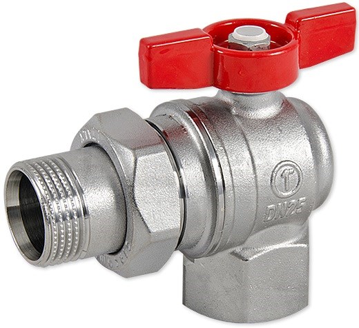 Кран шаровой латунь хром угловой R789 Ду 15 Ру16 ВР/"американка" полнопроходной бабочка Giacomini R789X003 Ду 15 мм